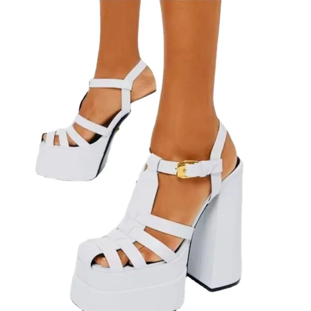 Summer Thick Heels High Heels Fish Mouth Europe And The United States White - Shop at LoveMi