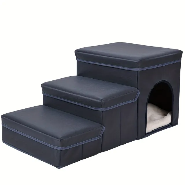 Foldable Dog Stairs With Storage 3 Level Small To Medium Dog Breed Ramp, Oxford Fabric, Suitable For High Beds And Sofas, Pet Ladder, Dog Stairs ... Dog Stairs01 - Shop at LoveMi
