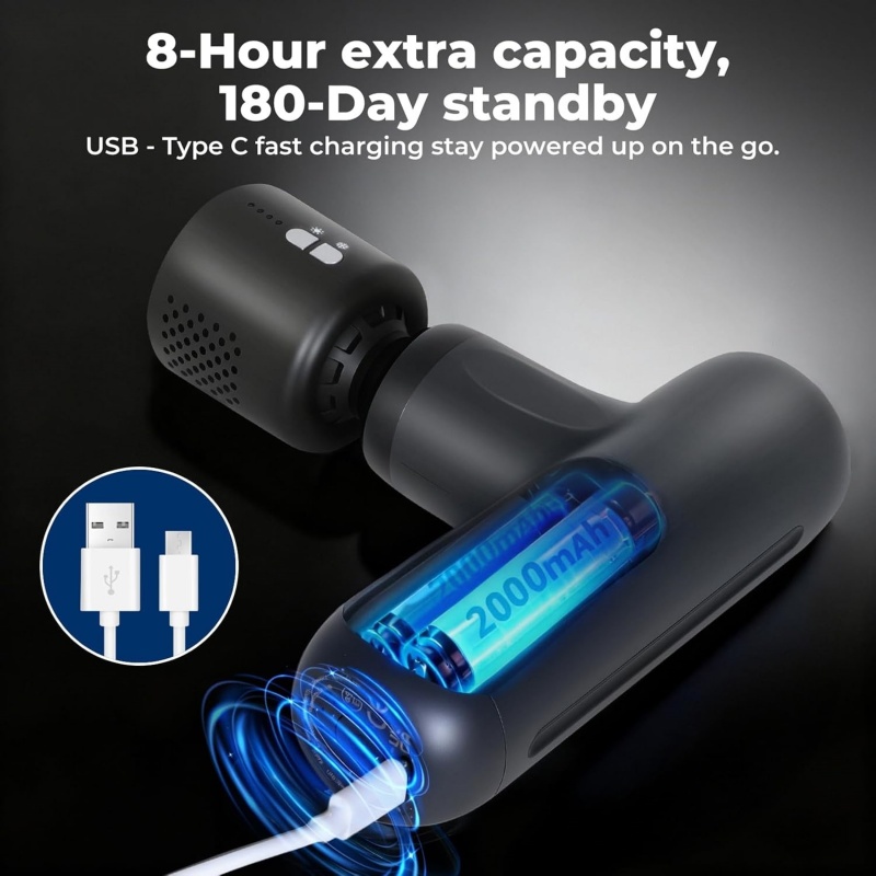 Massage Gun With Heat And Cold, Mini Massage Gun Deep Tissue Heat Muscle Massage