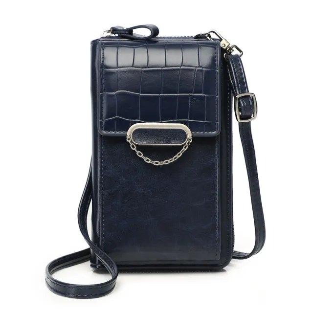 Mobile Phone Bag For Women Chain Stone Pattern Design Shoulder Bags Blue - Shop at LoveMi