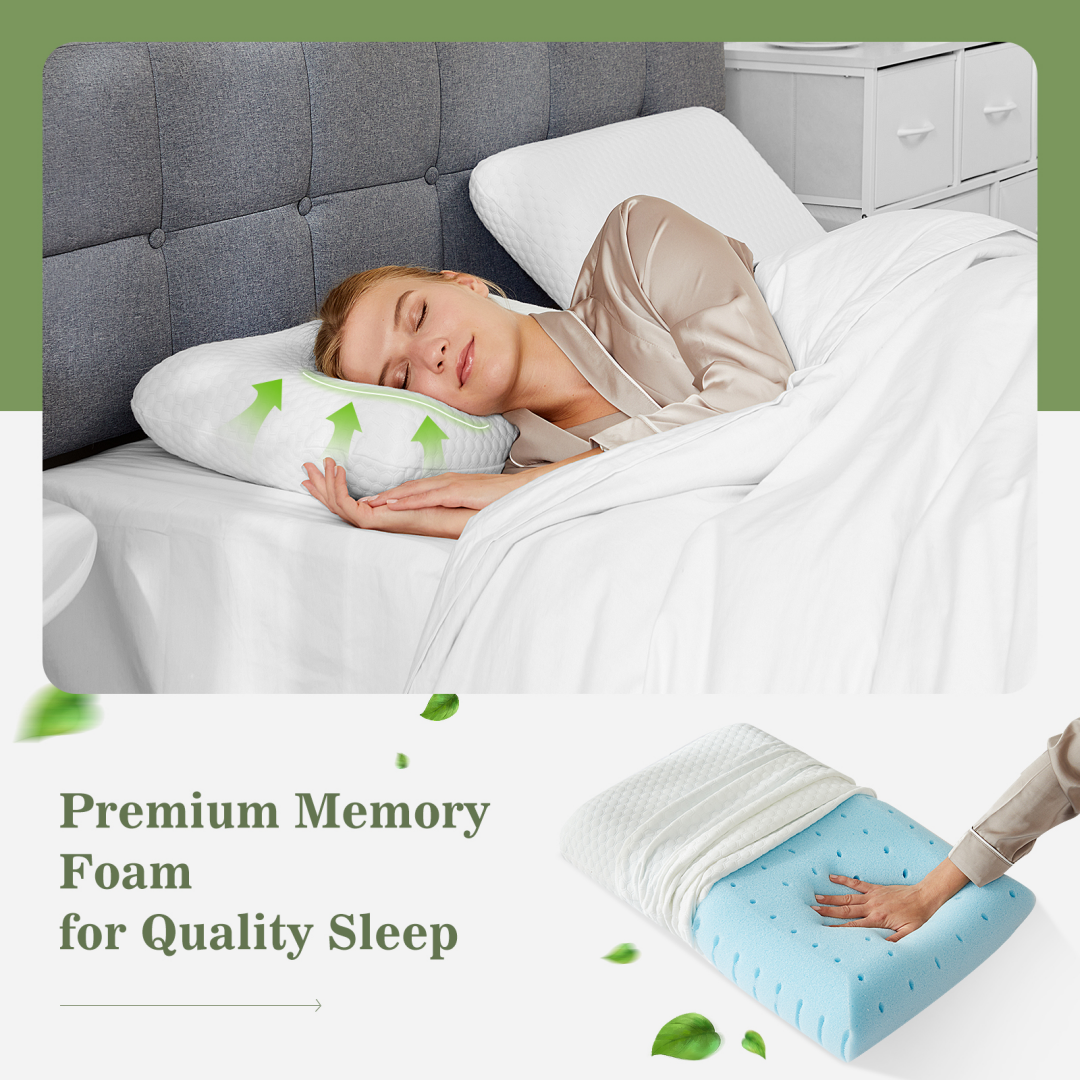 Memory Foam Pillow, Detachable Washable Pillowcase, Odorless, Ergonomic Pillow, Full Sleeping Position, Cervical Support Pillow