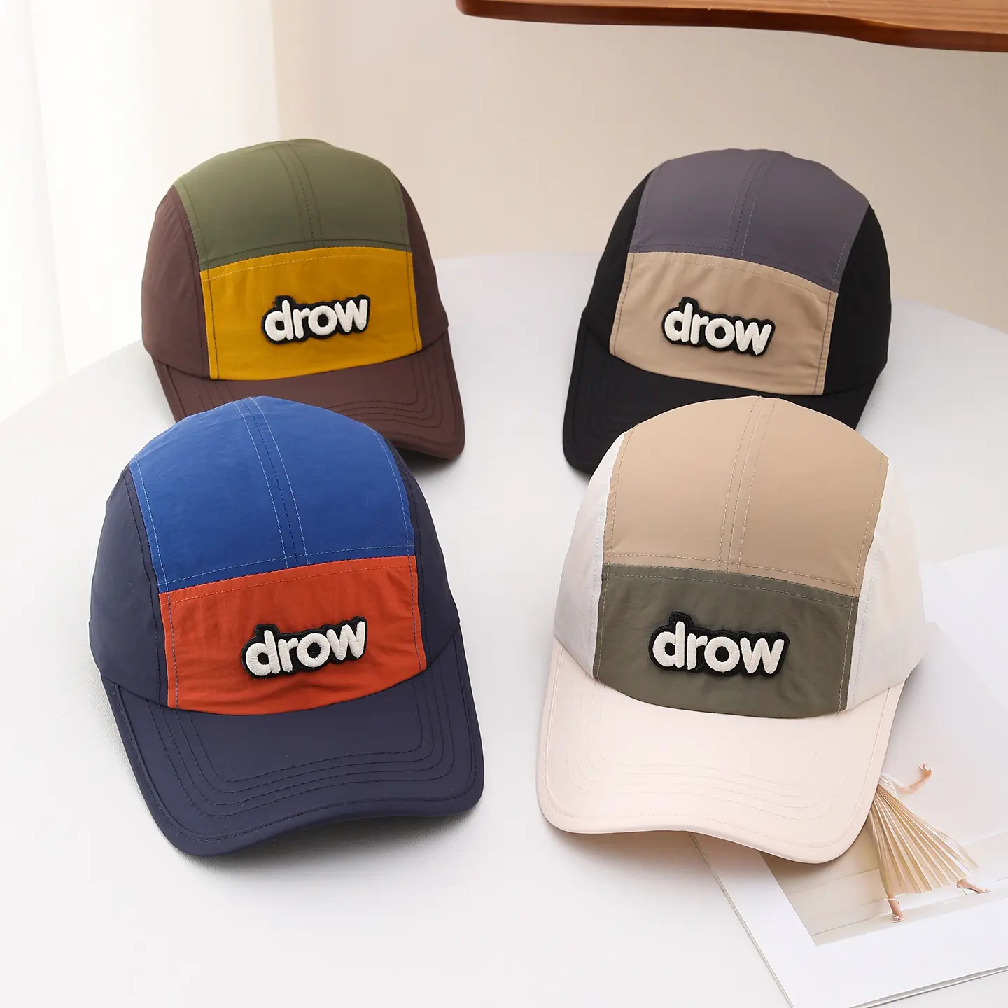 Color-matched Patchwork Embroidered English Letters Quick-drying Simple Casual Style Peaked Cap For Outdoor Sports And Travel