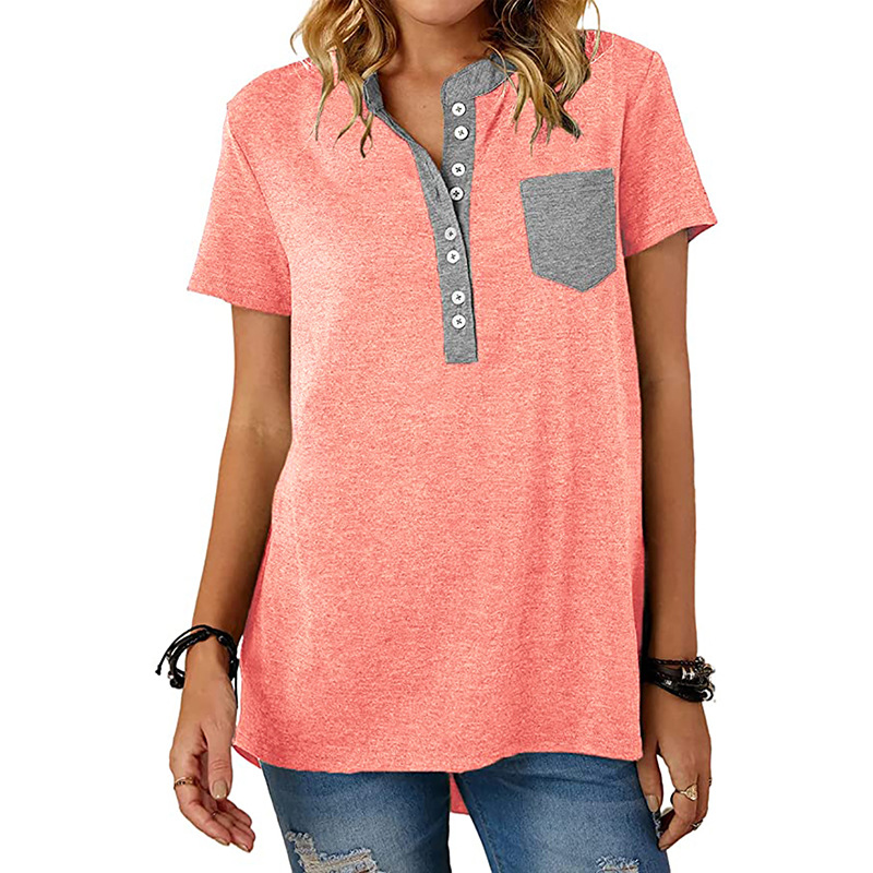 Patchwork Loose Short Sleeve Plus Size T-Shirt Women's Top