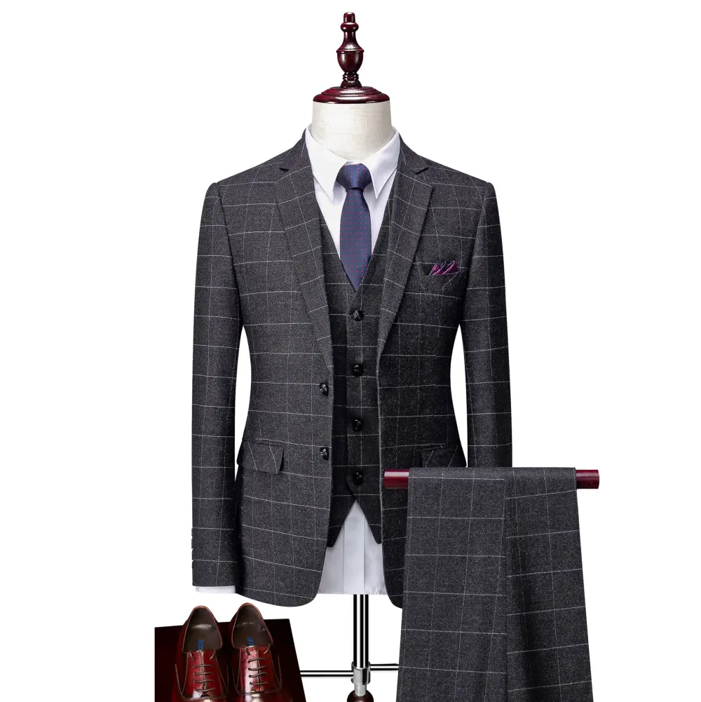 Men's Business Suits Korean Version Slim Wedding Groom Suit