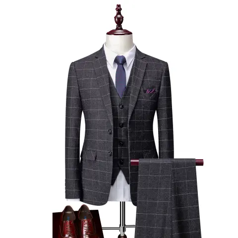 Men's Business Suits Korean Version Slim Wedding Groom Suit