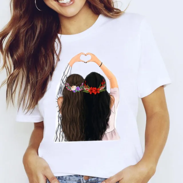 Travel Vacation Girl Fashion Girl Print T shirt Short Sleeve J - Shop at LoveMi