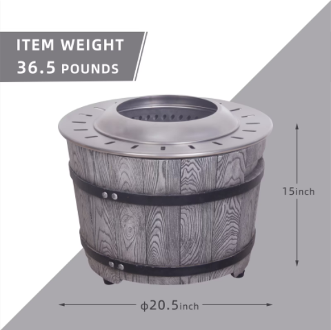 Smokeless Fire Pit Fueled By Wood Pelletsbrancheswood With A Woody Appearance Antique Black - Shop at LoveMi