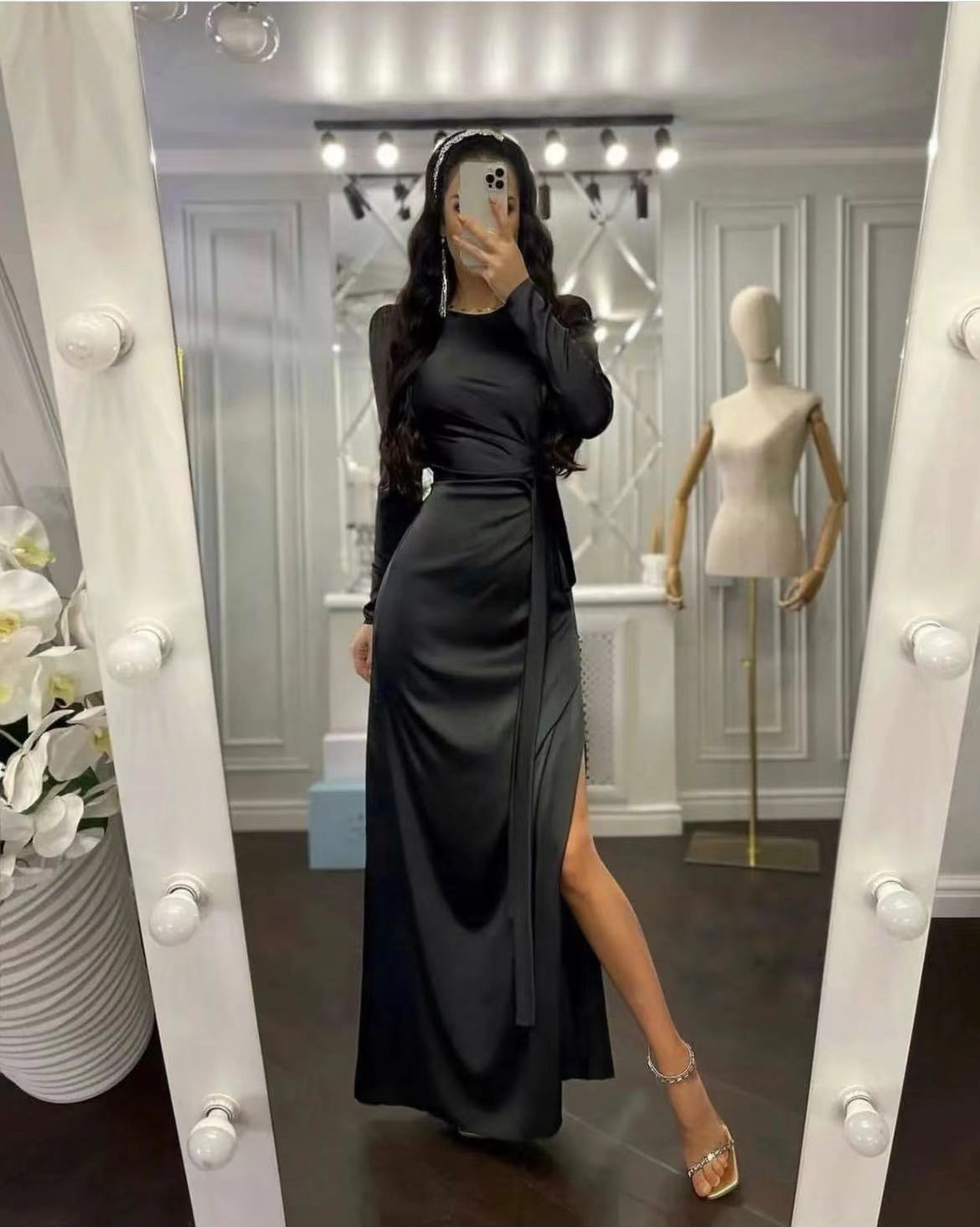 Beautiful Waist Fitting Irregular Dress Black - Shop at LoveMi