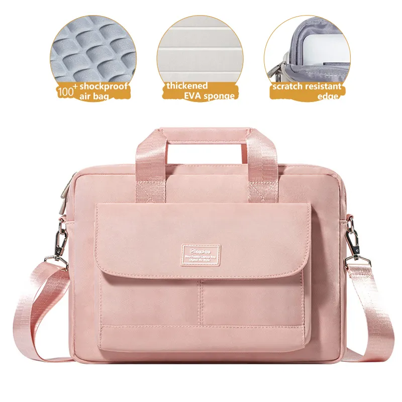 Simple And Creative Solid Color Laptop Bag - Rose