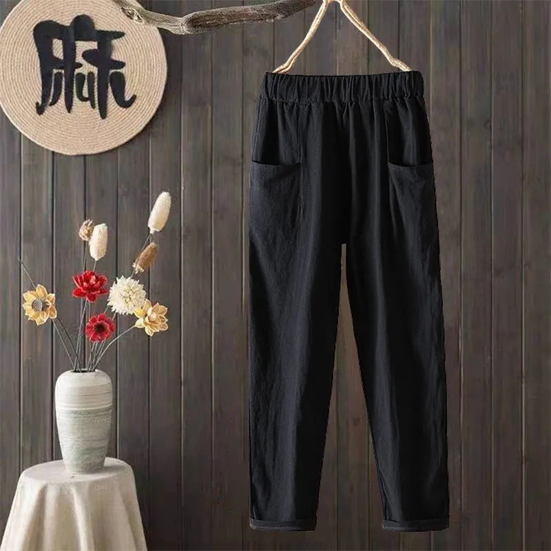Literature And Art Retro Casual Versatile Straight Pants Female
