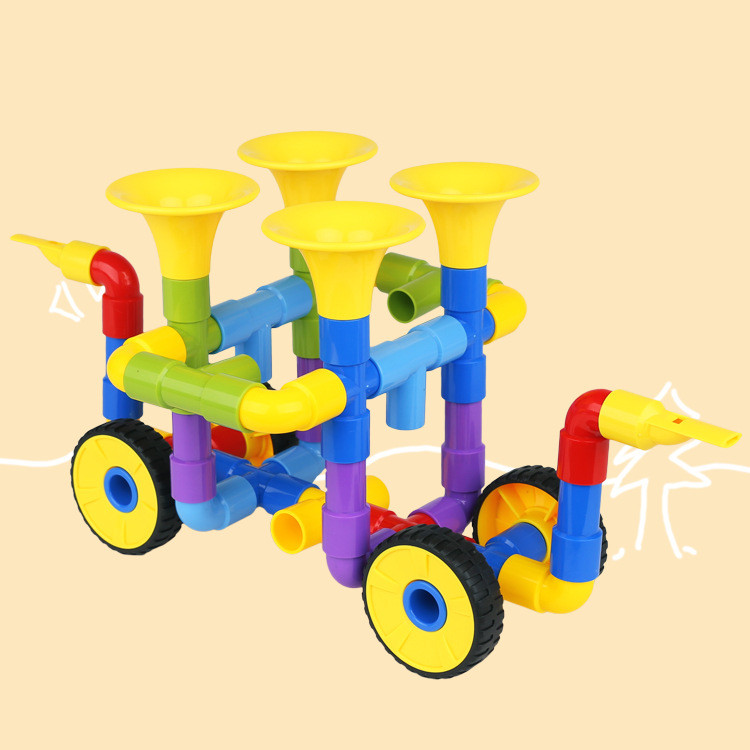Kindergarten Early Education Children Boys And Girls Pipeline Building Blocks