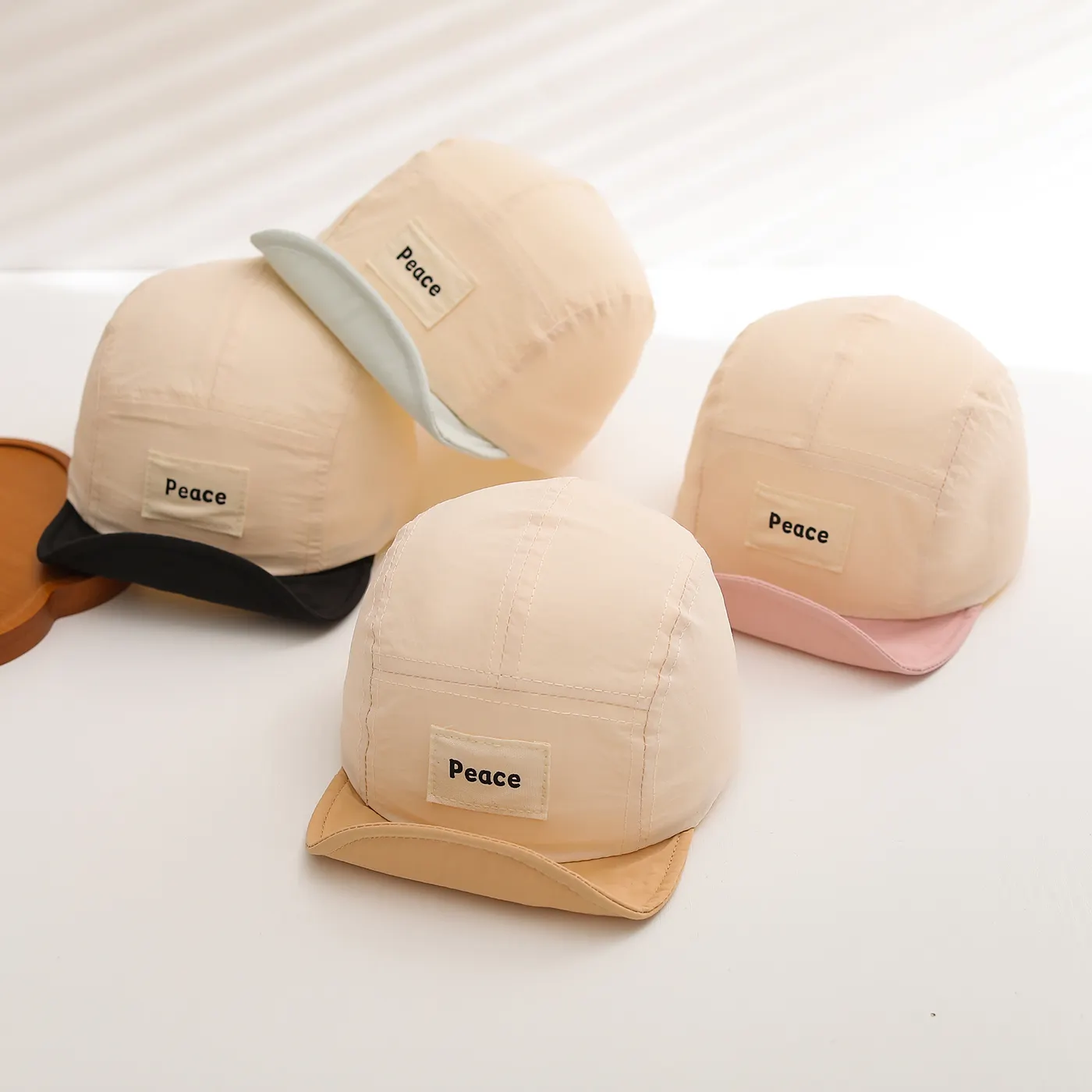 Japanese-style Multi-color Striped Five-piece Children's Hat, Lightweight