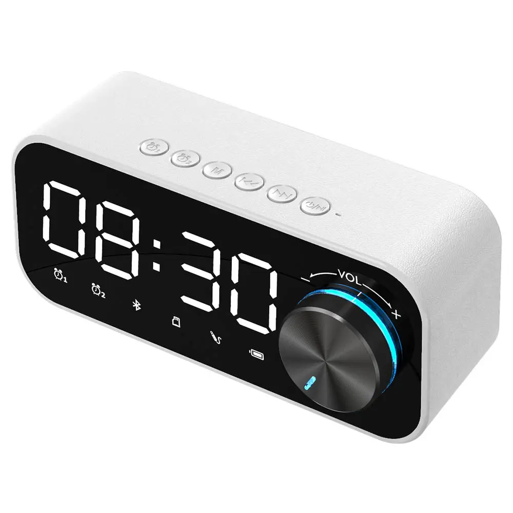 Bluetooth Alarm Clock Speaker Digital Display LED Wireless Subwoofer