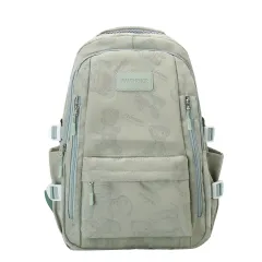 Cute Bears Print Backpack Fashion Versatile Large Capacity Travel Bags Women Junior High School Students Schoolbag Girls Campus Bag - Green - View 1