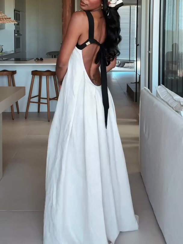 Two-Tone Bustier Maxi Dress, picture 4 of 6