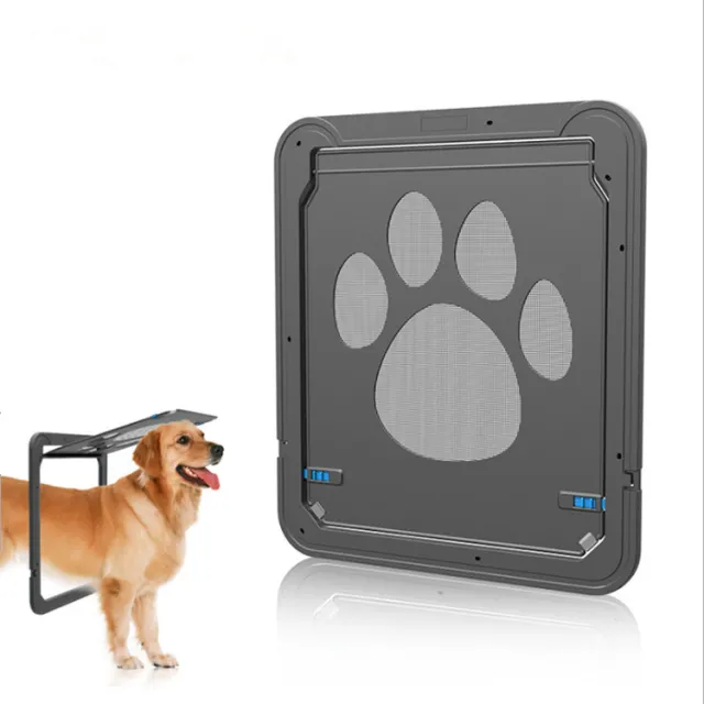 Way Lockable Plastic Pet Big Dog Cat Door For Screen Window Safety Flap Gates Pet Tunnel Dog Fence Free Access Door For Home Black - Shop at LoveMi