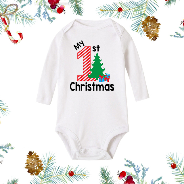 Christmas Newborn Baby White Long Sleeve Jumpsuit — foto 13