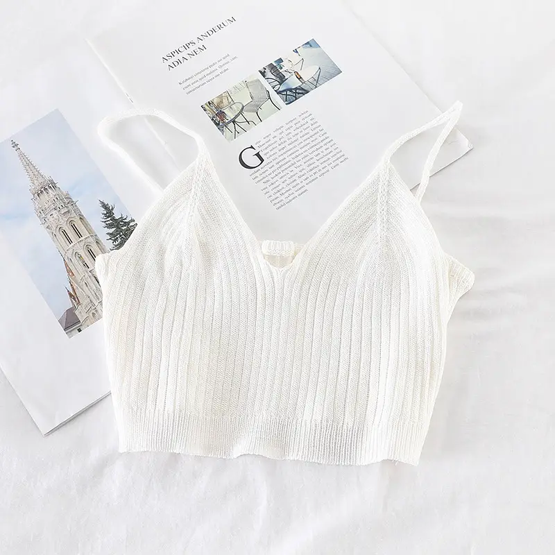 Women's Sling Knit Short Solid Color All-match Vest