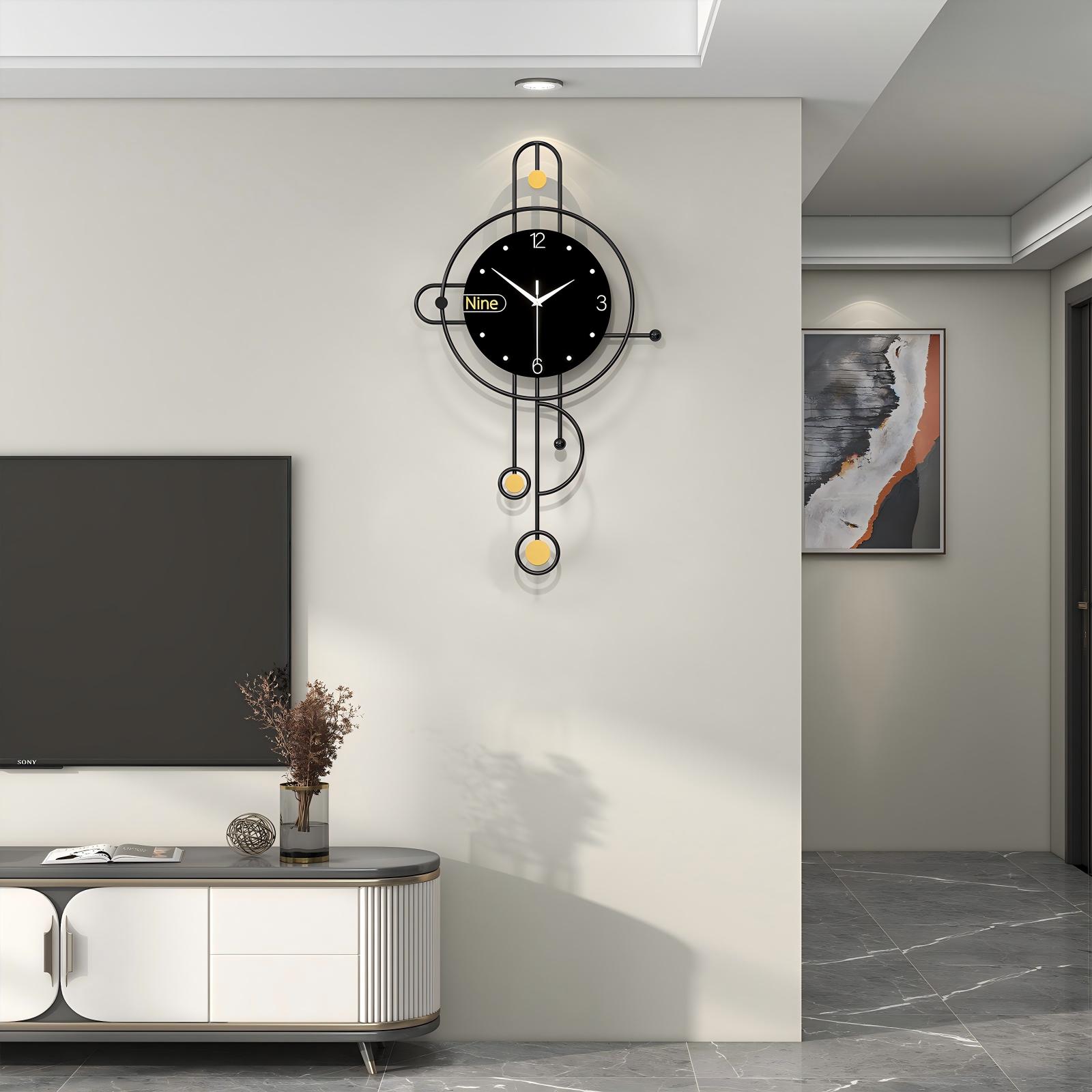 Horloge murale en fer moderne, décoration décorative en métal pour la maison – Image 2