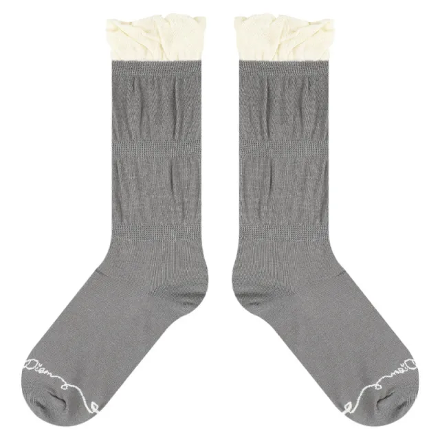 Ballet Sweet Girl Lace Medium Short Thin Japanese JK Women's Socks Grey - Shop at LoveMi