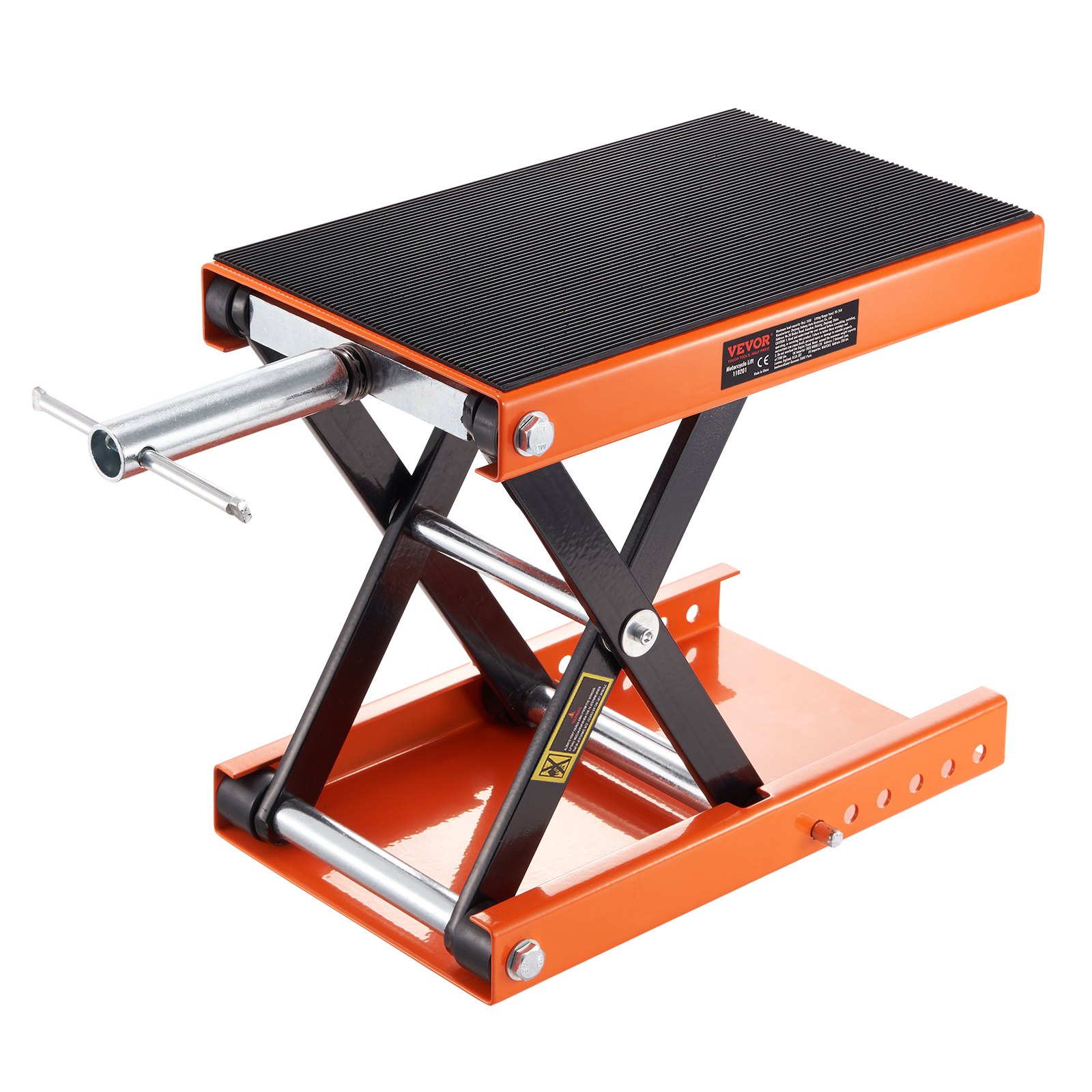 Motorcycle Lift, 1100 LBS Motorcycle Scissor Lift Jack With Wide Deck & Safety Pin, Center Hoist Crank Stand, Steel Scissor Jack For Street Bikes, Cruiser Bikes, Touring Motorcycles image 5