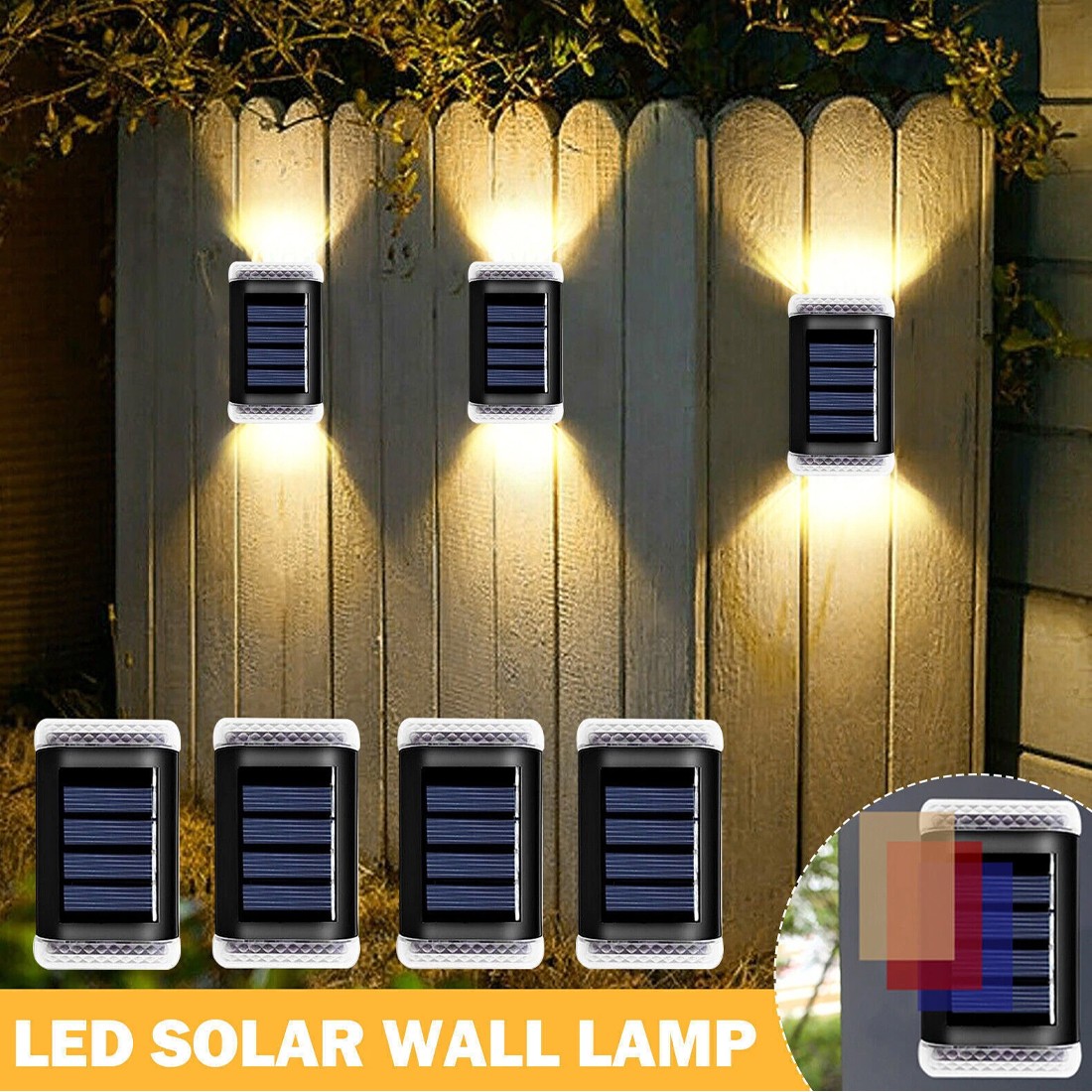 8Pack Super Bright Solar Powered Door Fence Wall Lights LED Outdoor Garden Lamp — image 5