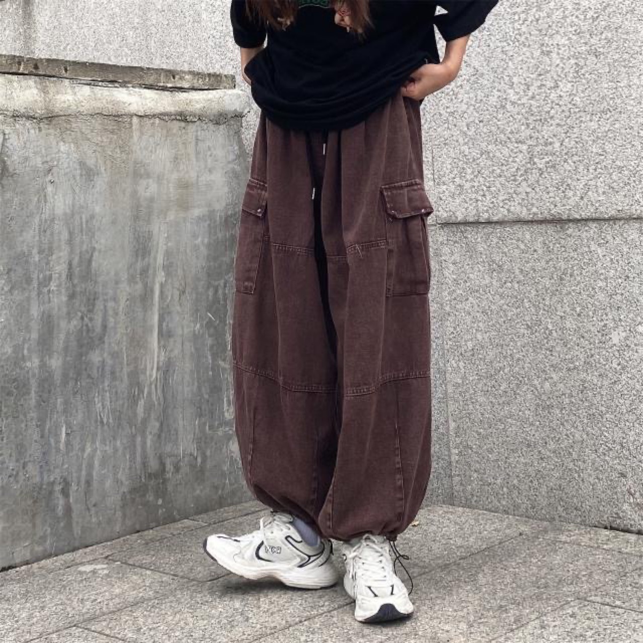 Title 6, Korean Ins Japanese Retro Loose Wide Leg Pants