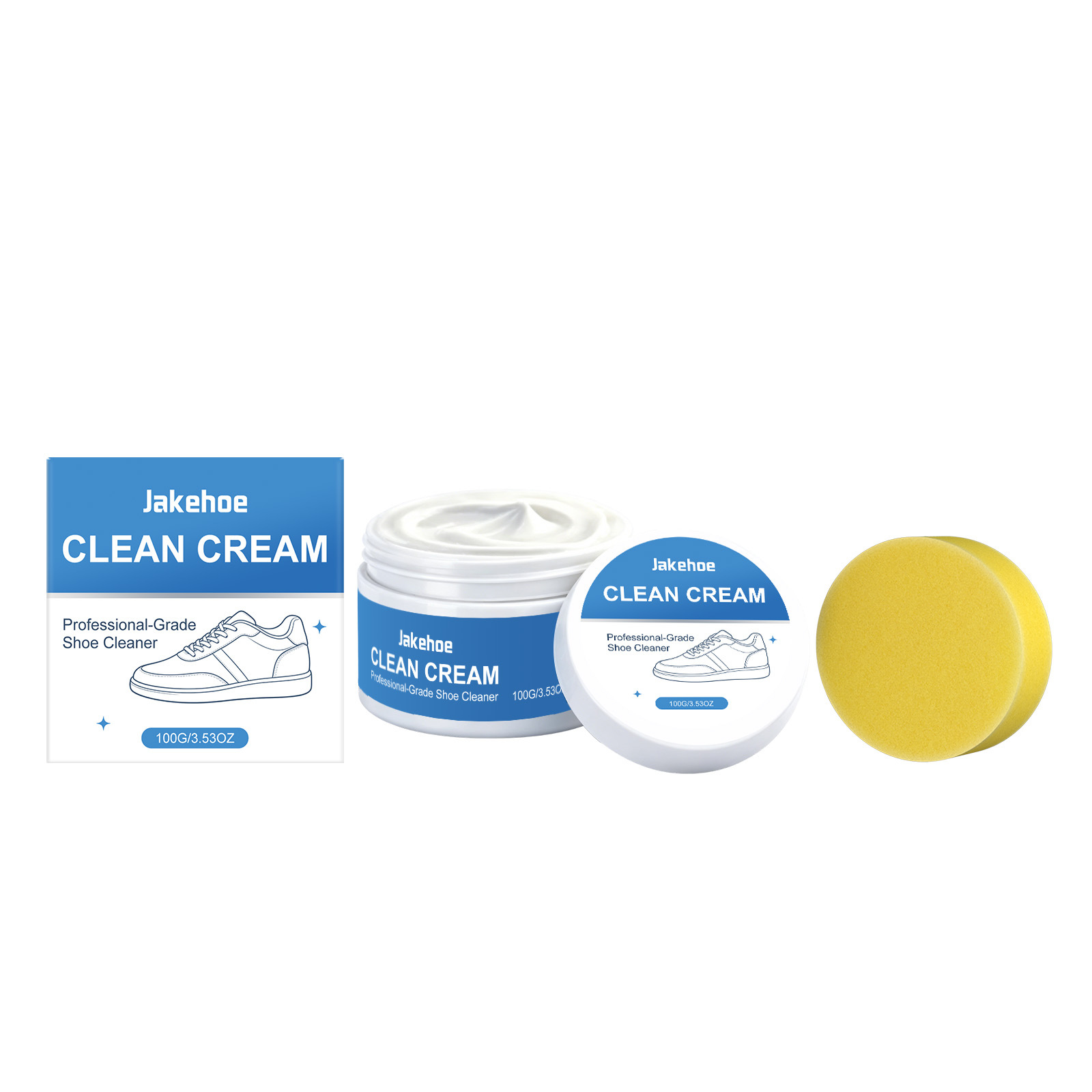 JAKEHOE Shoe Cleaning Cream  No-rinse Application Removes Yellowing And Mud Stains From Shoe Surfaces, Brightens Dull Shoe Colors.