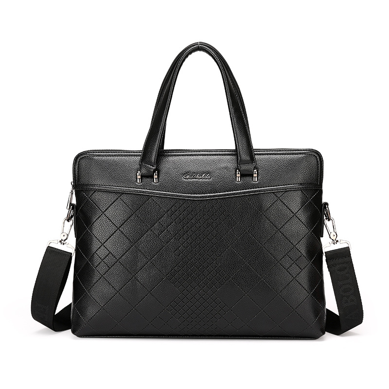 Leather Men's Business Portable Document Computer Shoulder Messenger Bag — foto 7