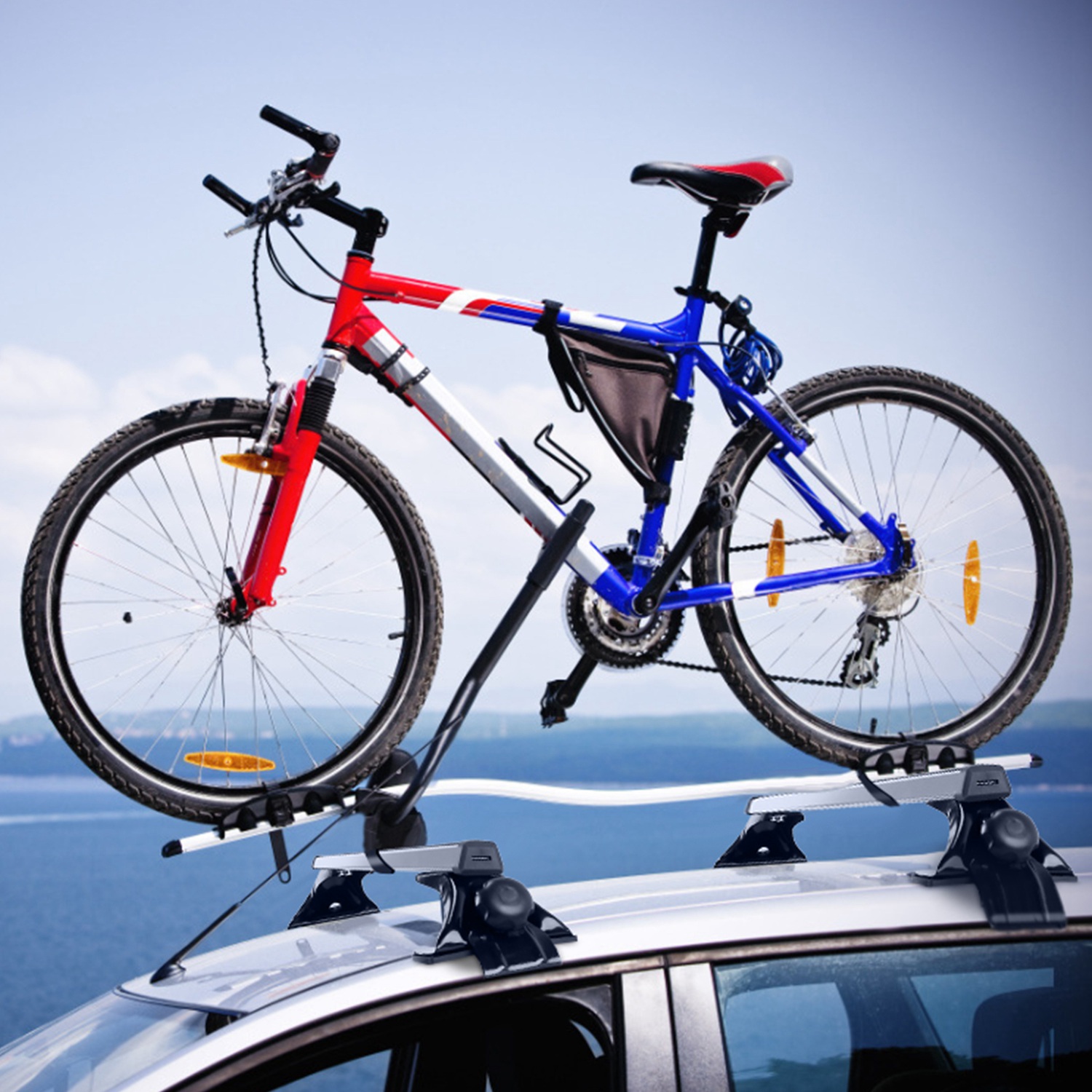 47.24in Universal Top Roof Rack Cross Bar Cargo Carrier Aluminum Crossbar Rack With 165LBS Capacity Fit For Most Vehicle Wagon Car Without Roof Side Rail — foto 5