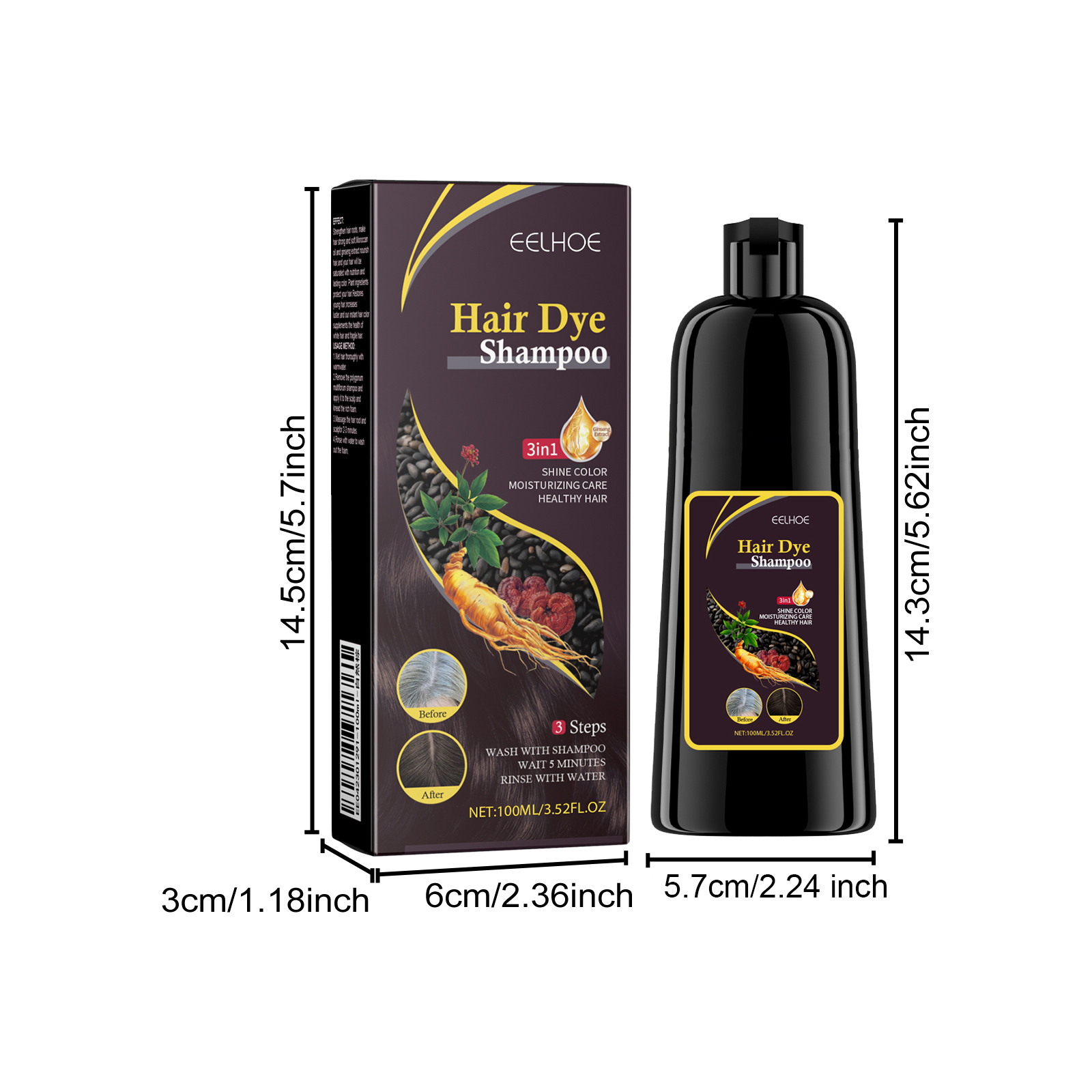Herbal E Ssence Hair Dye Shampoo, Plant-Based Care, DIY, Long-Lasting Color, Healthy Hair Coloring — foto 12