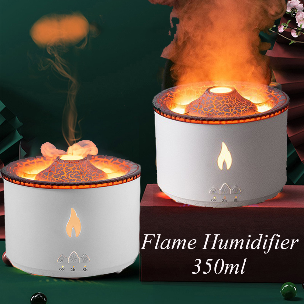 Creative Ultrasonic Essential Oil Humidifier Volcano Aromatherapy Machine Spray Jellyfish Air Flame Humidifier Diffuser — foto 7
