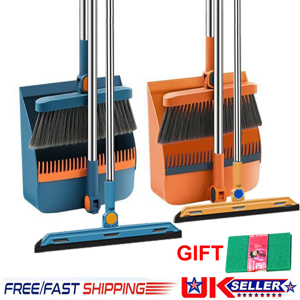 Long Handled Dustpan And Brush Set Strong Metal Handle Dust Pan & Broom Sweeper — image 11