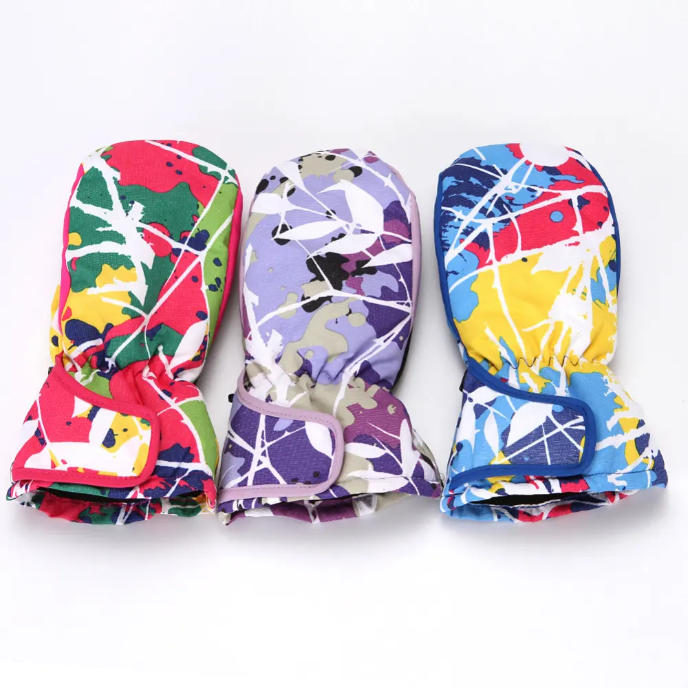 Children's Color Line Stitching Warm Mittens