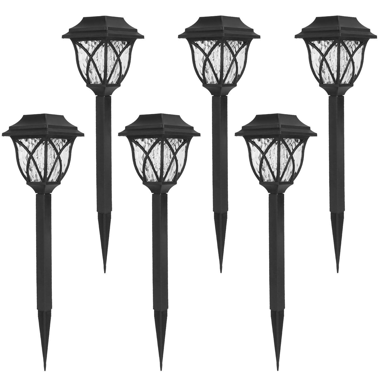 6Pack Solar Powered Stake Light Outdoor Decorative Landscape Lamp IP45 Waterproo