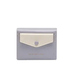 Urban Minimalist Women's Short Leather Wallet - Purple - View 1