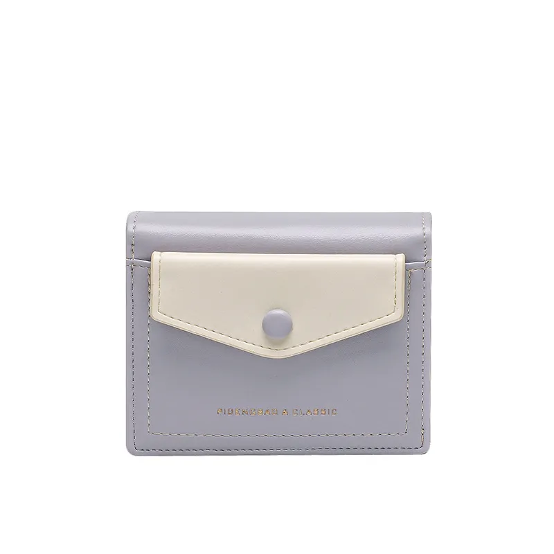 Urban Minimalist Women's Short Leather Wallet - Purple