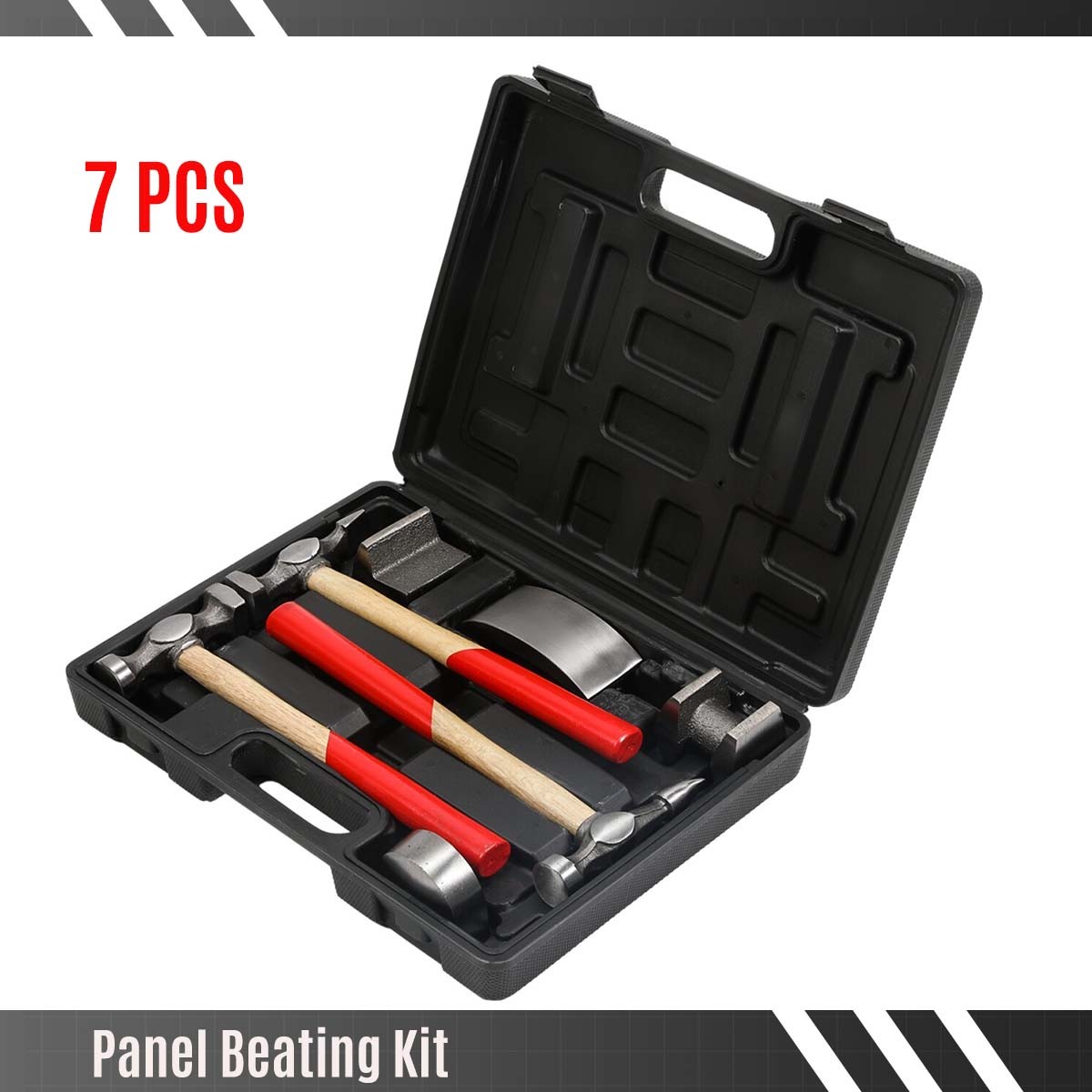7x Auto Body Repair Tool Kit Craft Panel Beating Hammer And Dolly Set — image 10
