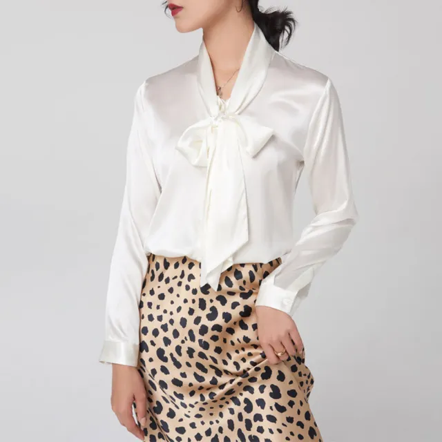 Women's Long Sleeve Silk Silk Shirt White - Shop at LoveMi