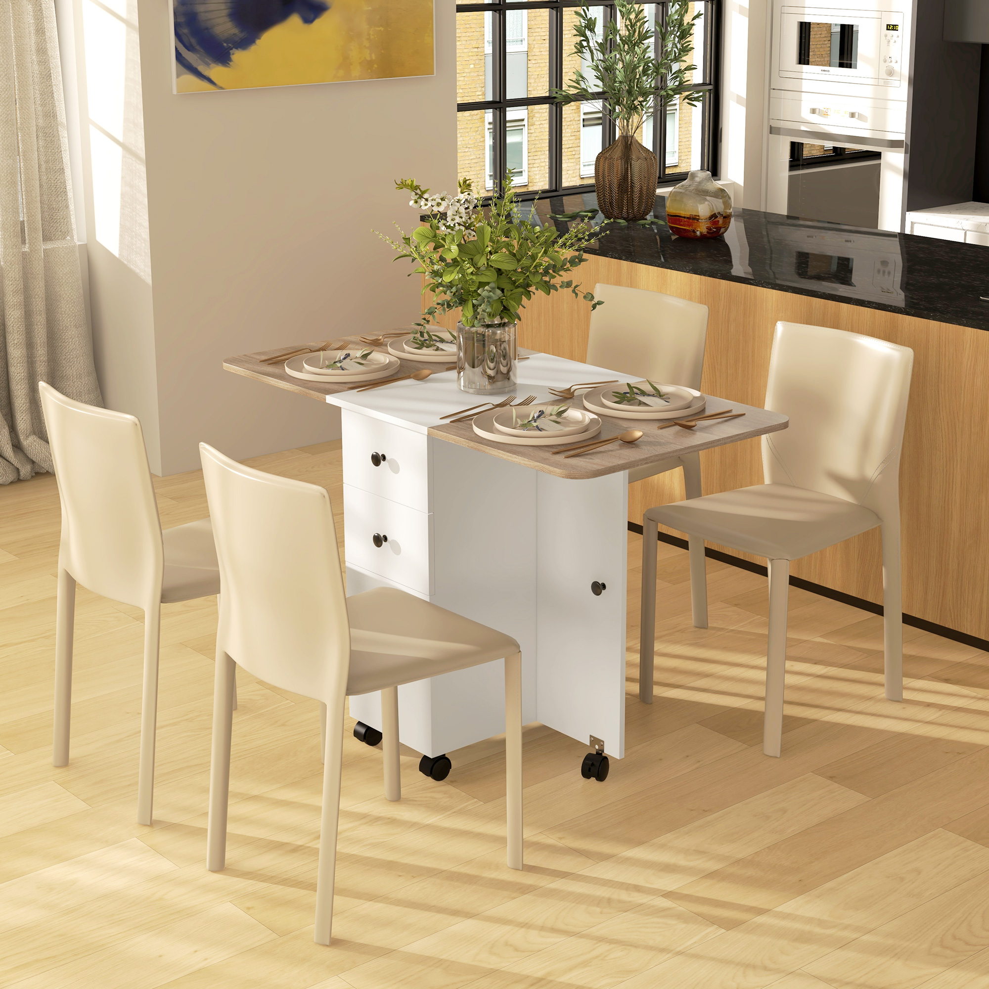 Storage Six Person Folding Dining Table — image 2