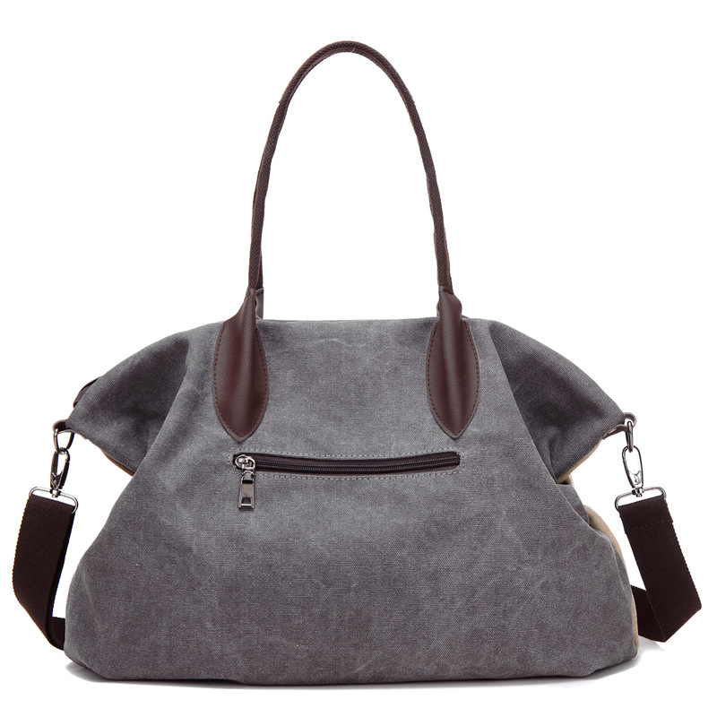 Title 3, Damen Canvas Tasche im Retro-Stil mit Kontrastn...