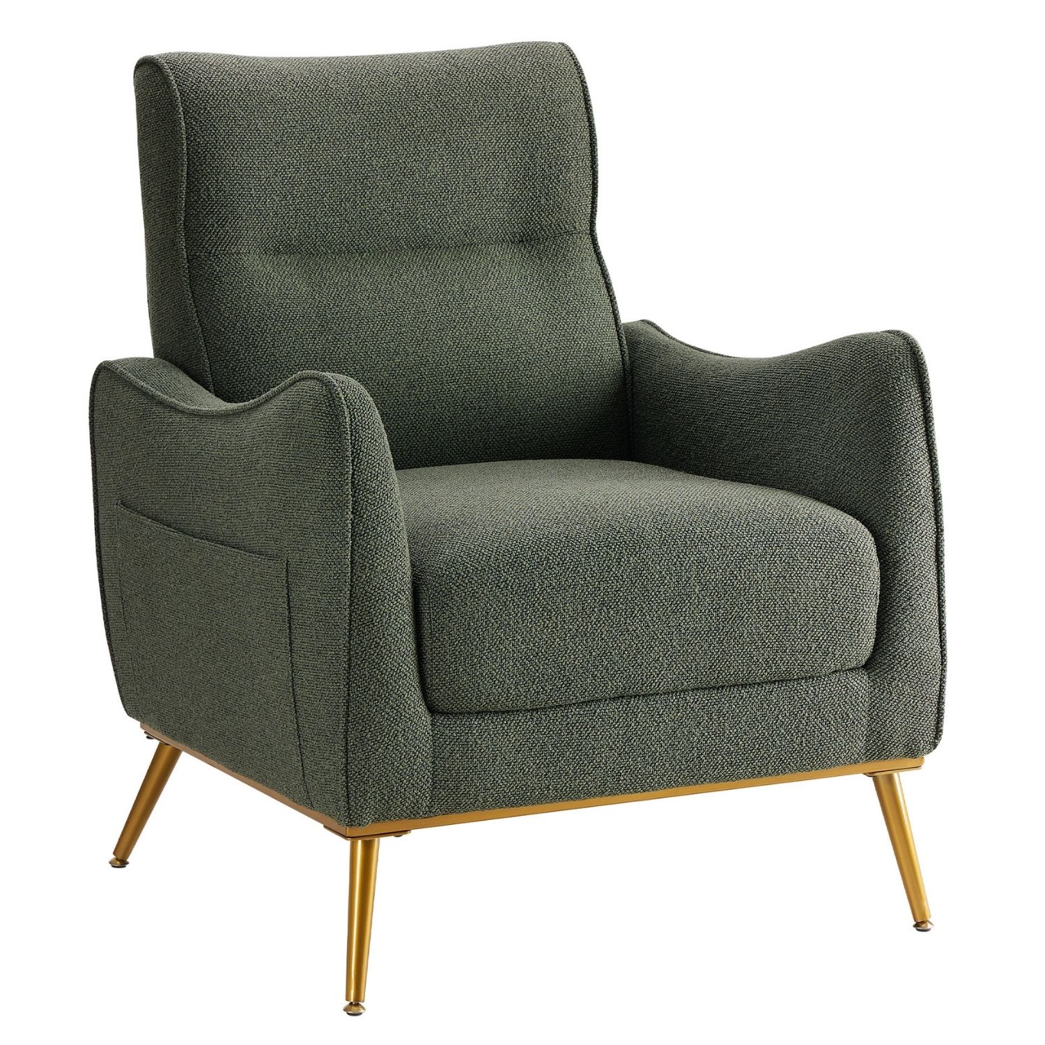 Upholstered High Back Accent Chair With Side Pocket, Modern Armchair For Living Room And Study — foto 6