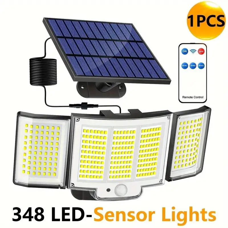 1-Pack Outdoor Solar Light 348-LED Motion Sensor