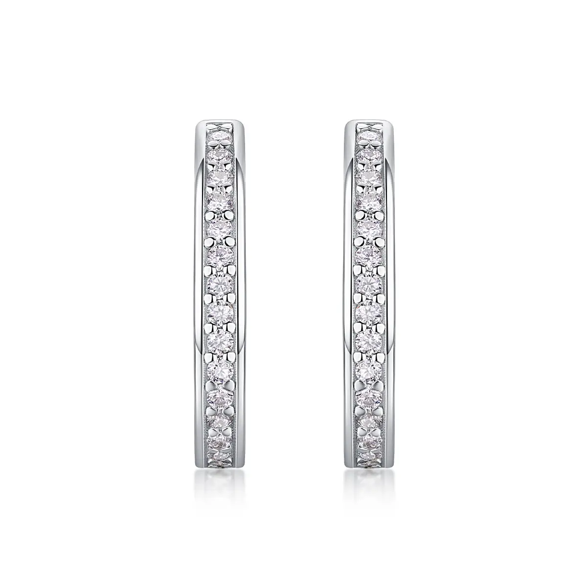 1Highlight - S925 Moissanite Sterling Silver Earrings With Platinum-plated Stud Earrings, Fashionable, Trendy And Affordable Diamond Jewelry Prohibit Tk Sales