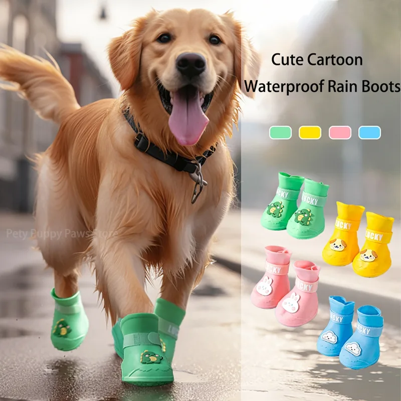 Waterproof Anti-Slip Rubber Rainshoe for Pets