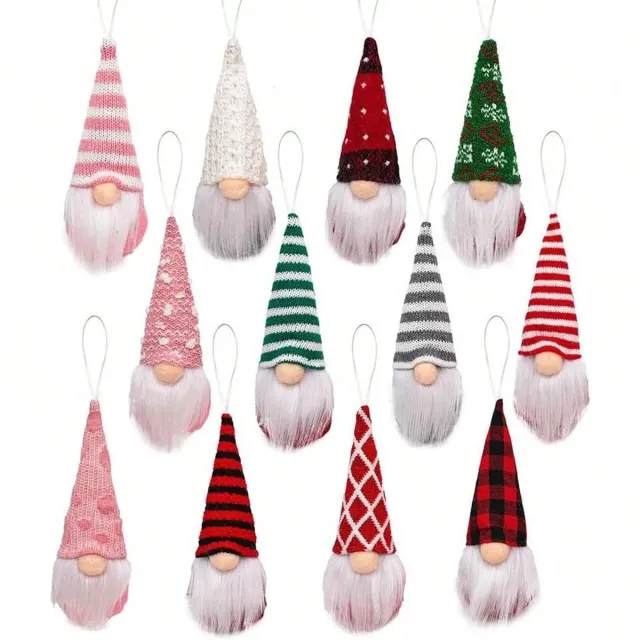 Christmas Gnome Ornaments Christmas Tree Decorations Pendant Ornaments Xmas Tree Hanging Small Swedish Tomte Santa Gnomes Doll Christmas Ornaments ... 12Pcs - Shop at LoveMi