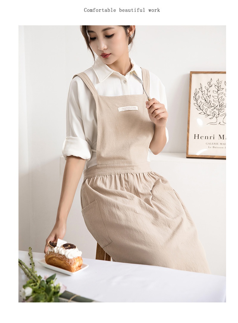 Title 3, Apron Korean Retro Kitchen Flower Shop Art Pain...