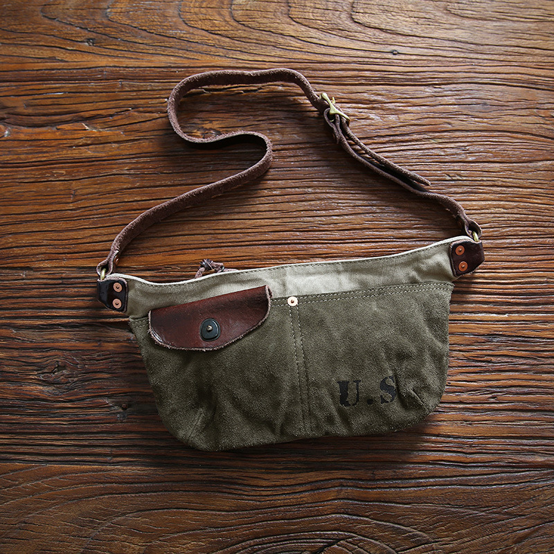 Title 6, Vintage Washed Canvas And Leather Contrast Colo...