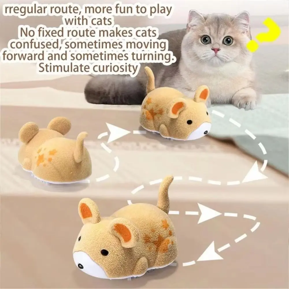 Plush Squeaky Mouse Cat Toy Soft Interactive