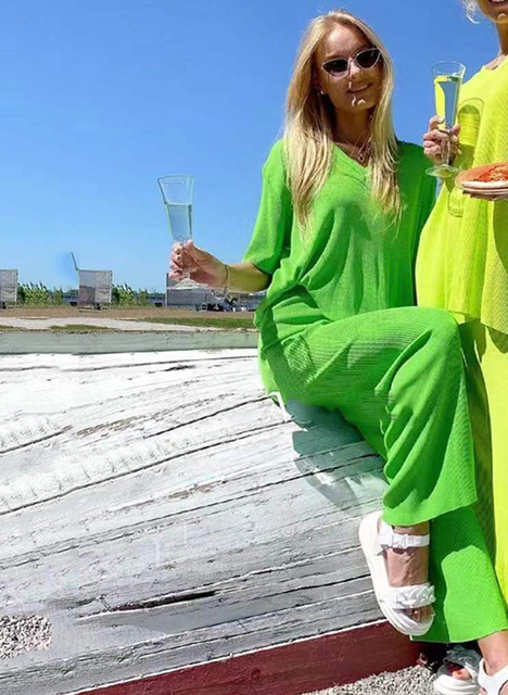 Loose Fashion Casual Knitted Two-piece Suit